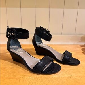 Alfani Black Textured Wedge Sandals